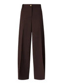 Pinko - Pantaloni Balbino barrel fit in misto lana - 107712A3Ms-M04 - Marrone Oltre Buio