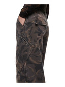 Pinko - Pantaloni in cotone con motivo camouflage floreale - 107766A3Nz-Sd3 - Mult.Verde/Nero