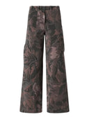 Pinko - Pantaloni in cotone con motivo camouflage floreale - 107766A3Nz-Sd3 - Mult.Verde/Nero