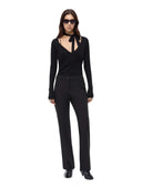 Pinko - Maglia Soffio in lana con pizzo e fusciacca - 107775A3O1-Z99 - Nero Limousine