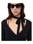 Pinko - Maglia Soffio in lana con pizzo e fusciacca - 107775A3O1-Z99 - Nero Limousine