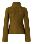 Pinko - Cardigan Pispiglio a coste con tasche - 107802A3Oh-V63 - Verde-Lucertola