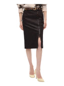 Pinko - Gonna Montiano pencil effetto pelle nabuk - 107806A3Md-M04 - Marrone Oltre Buio