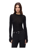 Pinko - Maglia Muggito leggera a coste - 107834A2Z6-Z99 - Nero Limousine