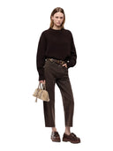Pinko - Maglia Gracidio in lana a coste - 107872A3P4-M04 - Marrone Oltre Buio
