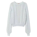 Immagine di Twinset - Pull Girocollo In Maglia Mix Punti - 242Tp3691-00472 - Cielo - Maglione di Twinset disponibile su Barbara1999.