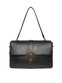 pinko - borsa love one extra slouchy vitello - 105067-a0qo-z99q - nero-antique gold
