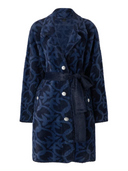 pinko - zante cappotto effetto velour - 105415-a2wy-gg1 - blu/blu scuro