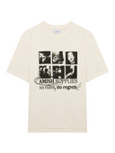 amish - t-shirt girocollo con stampa no rules - amu146cn22-xxxx-c0069 - white