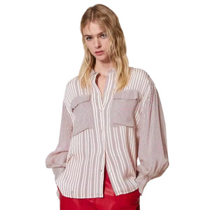 Immagine di Twinset - Camicia M/L - 251Ap2205-12245 - Funny Stripes Dark Love Potion - Camicia di Twinset disponibile su Barbara1999.