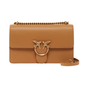 Immagine di Pinko - Love One Classic Dc Vitello Se - 100941-A0F1-C83Q - Torrone-Antique Gold - Borsa a Tracolla di Pinko disponibile su Barbara1999.