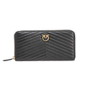 Immagine di Pinko - Ryder Zip Around Sheep Nappa C - 100250A0Gk-Z99Q - Nero-Antique Gold - PORTAFOGLIO di Pinko disponibile su Barbara1999.