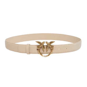 Immagine di Pinko - Love Berry H3 Belt Vitello Set - 100125-A0F1-C50Q - Beige-Grigio Fumo-Antique Gold - Cintura di Pinko disponibile su Barbara1999.