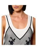 Pinko - Maxi Canotta Cineraria in Jersey - 107156A3Fl-Zz1 - Bianco/Nero