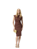 Pinko - Abito Alissa Lino Stretch - 106521-A34I-L78 - Marrone Terra X Piante