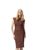 Pinko - Abito Alissa Lino Stretch - 106521-A34I-L78 - Marrone Terra X Piante