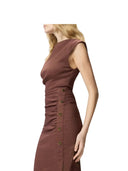 Pinko - Abito Alissa Lino Stretch - 106521-A34I-L78 - Marrone Terra X Piante