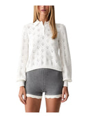 Twinset - Polo In Maglia Punzonata Cuori - 262Tp3022-00059 - Madreperla