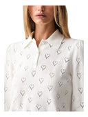Twinset - Polo In Maglia Punzonata Cuori - 262Tp3022-00059 - Madreperla