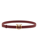 Pinko - Cintura sottile Love Birds in pelle 2cm - 100143A0F1-Ww5Q - Ribes Intenso-Antique Gold