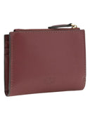 Pinko - Portafoglio piccolo in pelle liscia con logo - 103610A0F1-Ww5Q - Ribes Intenso-Antique Gold