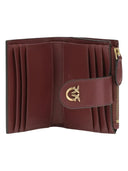 Pinko - Portafoglio piccolo in pelle liscia con logo - 103610A0F1-Ww5Q - Ribes Intenso-Antique Gold