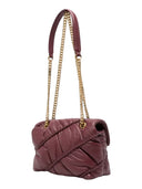 Pinko - Borsa Love Bag Mini Puff in Pelle Crinkle - 107162A0F2-Ww5Q - Ribes Intenso-Antique Gold