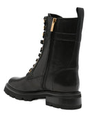 Twinset - Stivali Anfibio In Pelle Con Logo - 262Tcp074-00006 - Nero