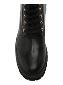 Twinset - Stivali Anfibio In Pelle Con Logo - 262Tcp074-00006 - Nero