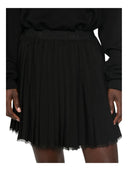Twinset - Gonna Corta Plissettata C/Elastico Logato - 262Tp2351-00006 - Nero