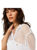 Twinset - Polo in Maglia M/C - 261ap3033-00526 - Off White