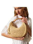 Twinset - Hobo Media Effetto Intrecciato - 261tb7381-00193 - Paglia