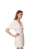 Twinset - Abito Corto a Mantella Scollo V c/Cintura - 261tp2451-00059 - Madreperla