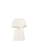 Twinset - Abito Corto a Mantella Scollo V c/Cintura - 261tp2451-00059 - Madreperla