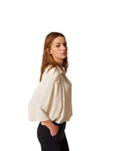 Twinset - Camicia Cropped Morbida c/Alamari - 261tp2460-00059 - Madreperla