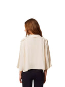 Twinset - Camicia Cropped Morbida C/Alamari - 261tp2460-12551 - Blue Jasmine