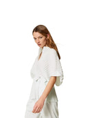 Twinset - Camicia Plissettata c/Cintura - 261tp2560-13162 - Aqua