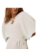 Twinset - Abito Lungo Plissé M/C e Cintura - 261tp2562-13162 - Aqua