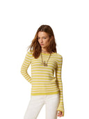 Twinset - Maglia m/l Righe Bicolor - 261tp3221-13381 - Riga Parchment/Limeade