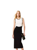 Twinset - Abito Girocollo Bicolor Cappette - 261tp3372-12063 - Bic.Nero/Neve