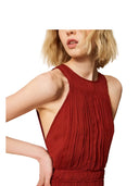 Twinset - Abito Lungo Smanicato C/Gonna - 261tt2041-13332 - Brown Henna