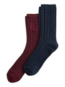 Lauren Ralph Lauren - Calzini classici stile "crew" 2pz - 454P20834001 - Wine Navy
