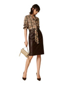 Twinset - Gonna Tubino Spalmata - 262Ap2293-13655 - Chocolate Plum