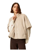Twinset - Poncho Corto Ballon In Tessuto - 262Ta4410-00310 - Canapa