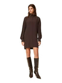 Twinset - Abito Corto Collo Alto - 262Tf2051-13611 - Deep Brown