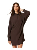 Twinset - Abito Corto Collo Alto - 262Tf2051-13611 - Deep Brown