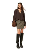 Twinset - Blusa Incrociata M/L Doppiouso - 262Tf2053-13611 - Deep Brown