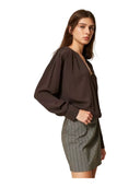 Twinset - Blusa Incrociata M/L Doppiouso - 262Tf2053-13611 - Deep Brown