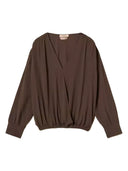 Twinset - Blusa Incrociata M/L Doppiouso - 262Tf2053-13611 - Deep Brown