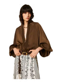 Twinset - Giubbino Con Dettagli In Contrasto - 262Tp2132-13411 - Darkness Brown